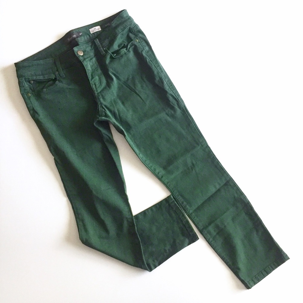 Green Level 99 Lily Skinny Crop Jeans